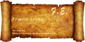 Franta Erika névjegykártya
